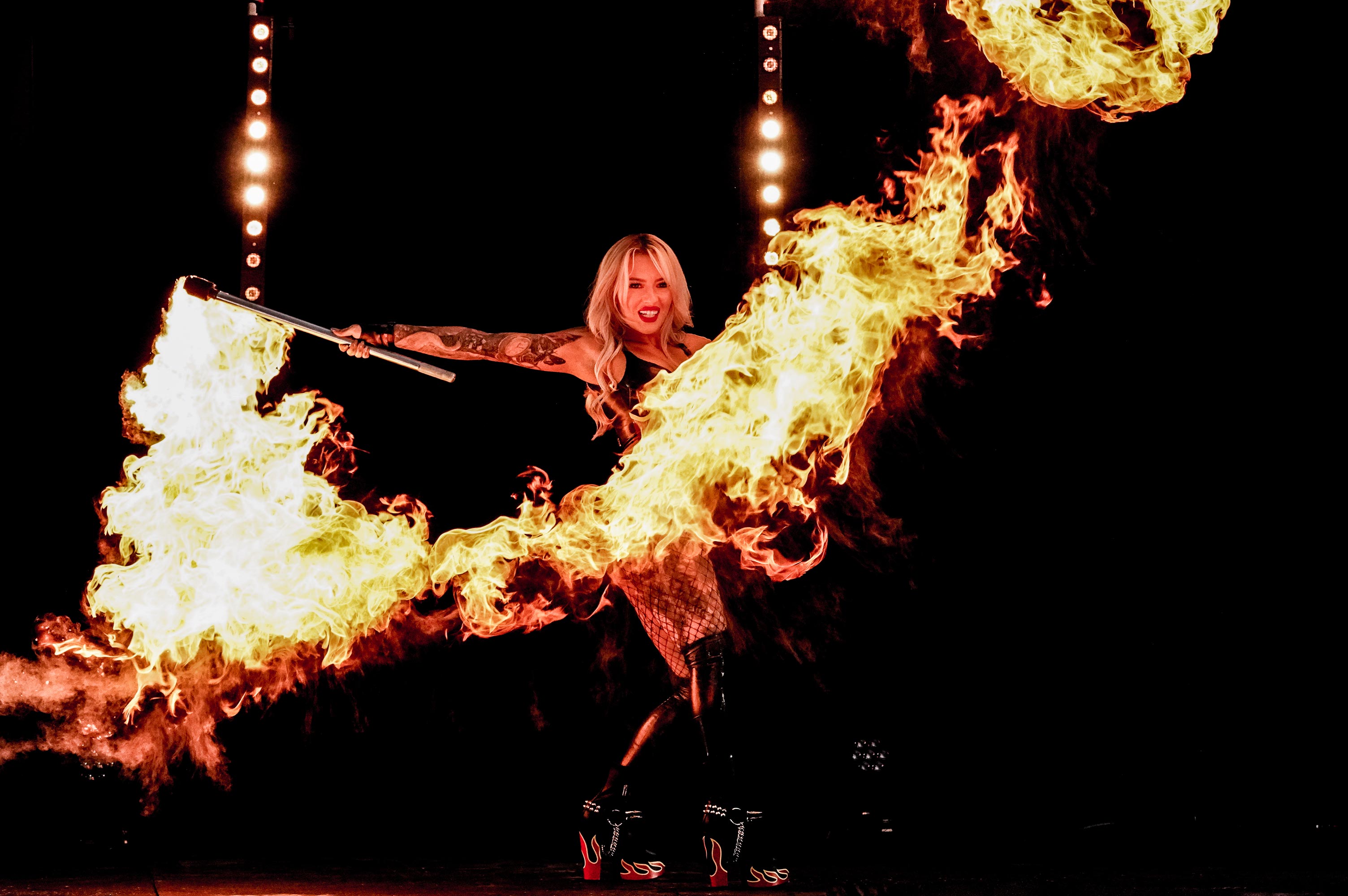 Fuel Girls performing at the Big London Tattoo Show 2022